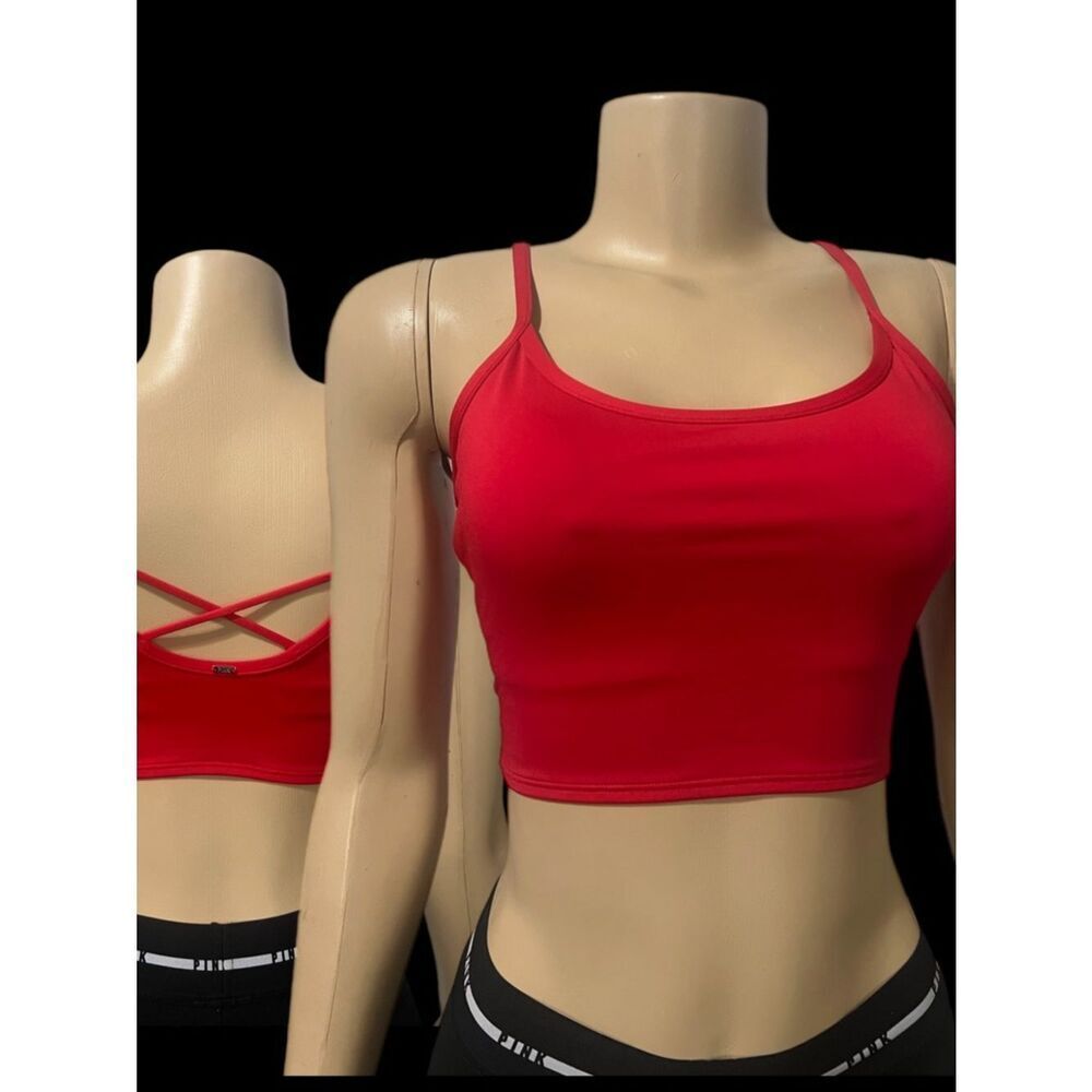 Victorias Secret Pink Active Ultimate Lined Removable Padding Sports bra Red S